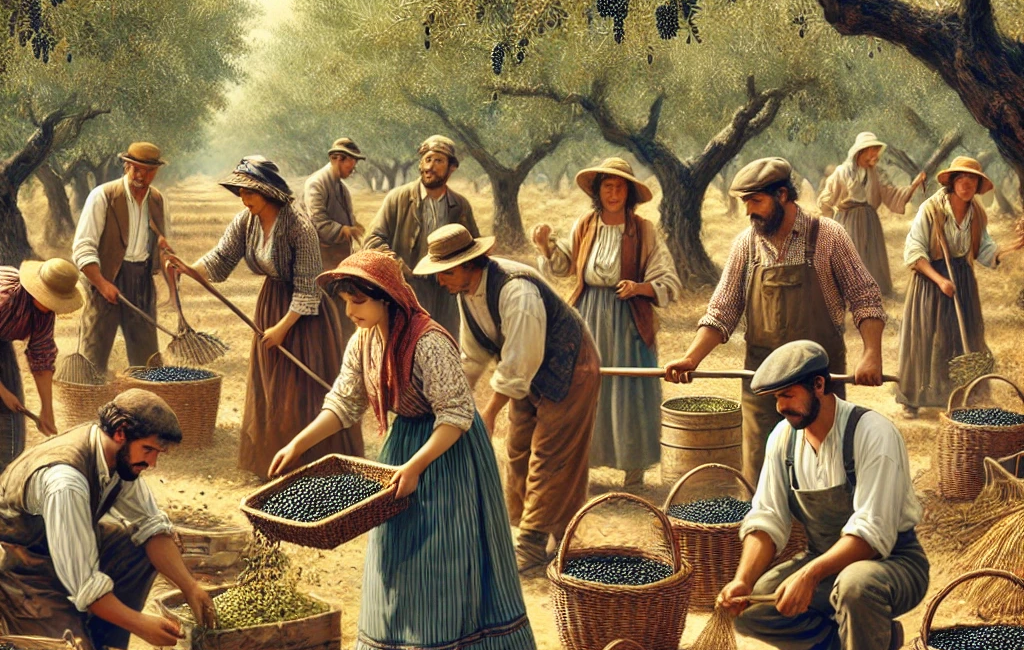 la raccolta delle olive