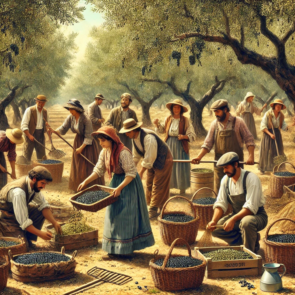 la raccolta delle olive