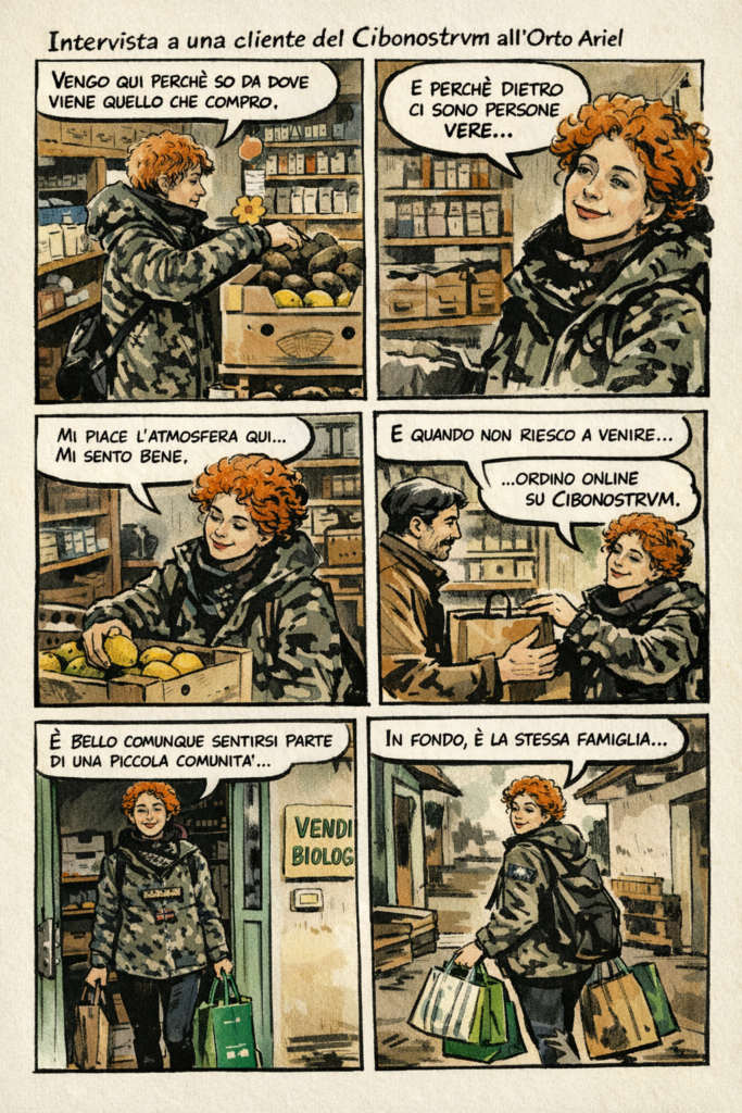 Intervista a Gaia all’Orto Biologico Ariel mentre racconta perché sceglie la filiera locale e l’e-commerce CiboNostrvm