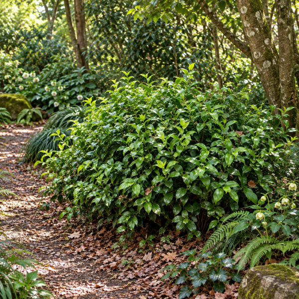 Ruscus hypoglossum utilizzato in sottobosco e zona ombreggiata del giardino